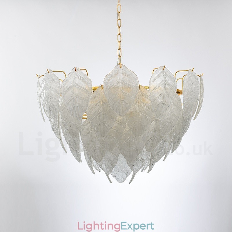 Modern Contemporary 4 Light Steel Pendant Light with Glass Shade