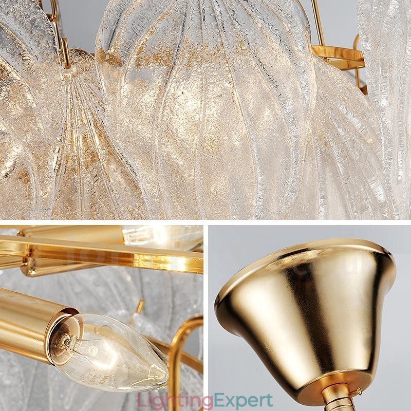 Modern Contemporary 4 Light Steel Pendant Light with Glass Shade