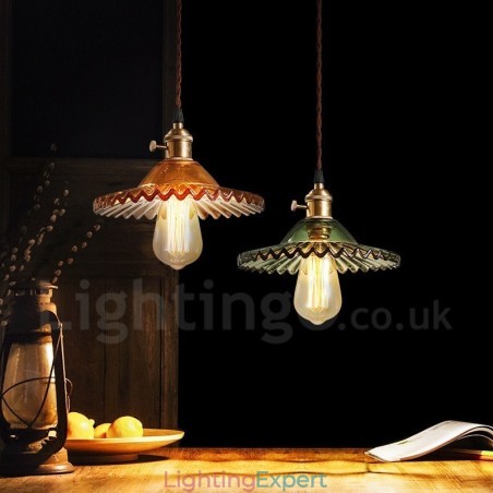 Rustic Lodge Retro 1 Light Steel Pendant Light with Glass Shade Rustic Lodge Retro 1 Light Steel Pendant Light with Glass Shade