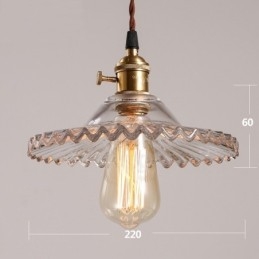 Rustic Lodge Retro 1 Light Steel Pendant Light with Glass Shade