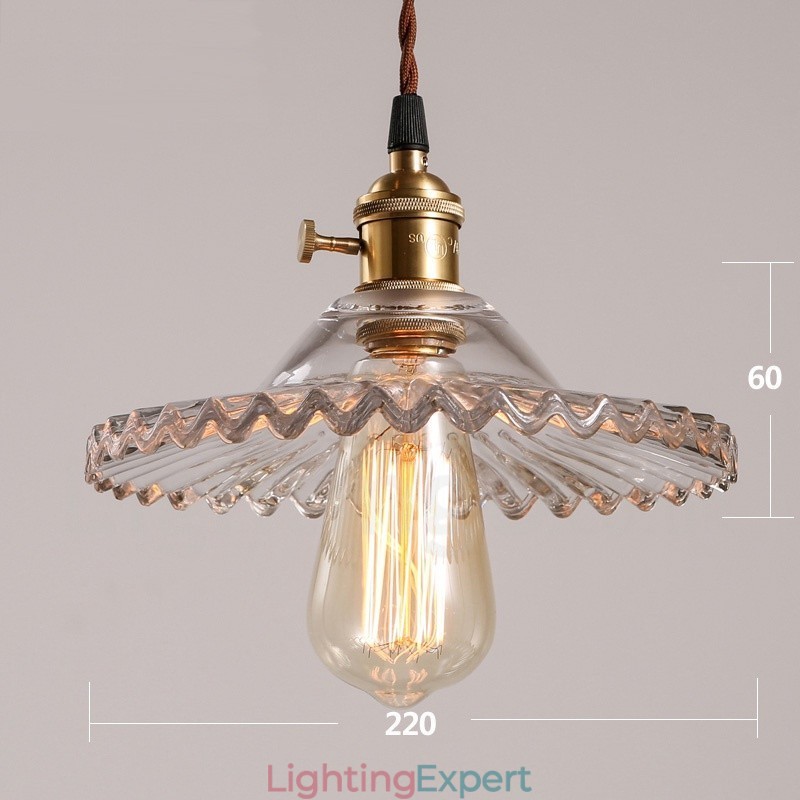 Rustic Lodge Retro 1 Light Steel Pendant Light with Glass Shade