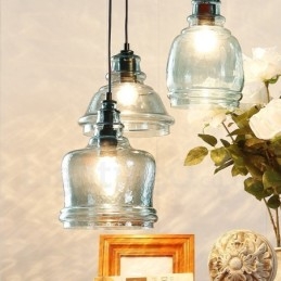 Modern Contemporary 1 Light Steel Pendant Light with Glass Shade