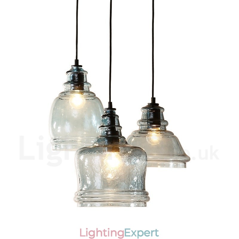 Modern Contemporary 1 Light Steel Pendant Light with Glass Shade