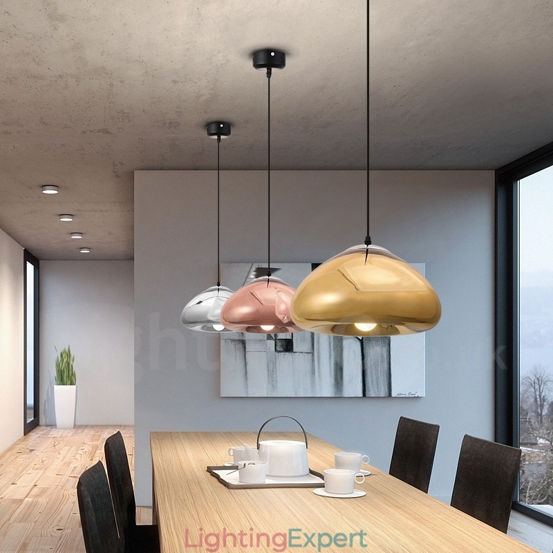 Modern Contemporary 1 Light Glass Pendant Light with Glass Shade