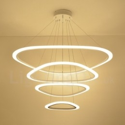 Dimmable With Remote Control Modern Contemporary 4 Light Aluminum Alloy Pendant Light with Acrylic Shade