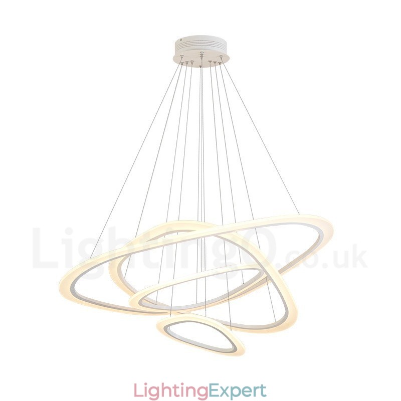 Dimmable With Remote Control Modern Contemporary 4 Light Aluminum Alloy Pendant Light with Acrylic Shade
