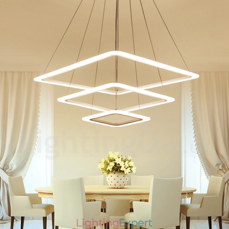 Modern Contemporary 3 Light Aluminum Alloy Pendant Light with Acrylic Shade