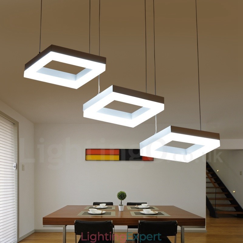 Modern Contemporary 3 Light Aluminum Alloy Pendant Light with Acrylic Shade