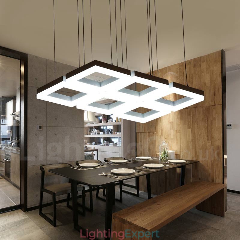 Modern Contemporary 6 Light Aluminum Alloy Pendant Light with Acrylic Shade