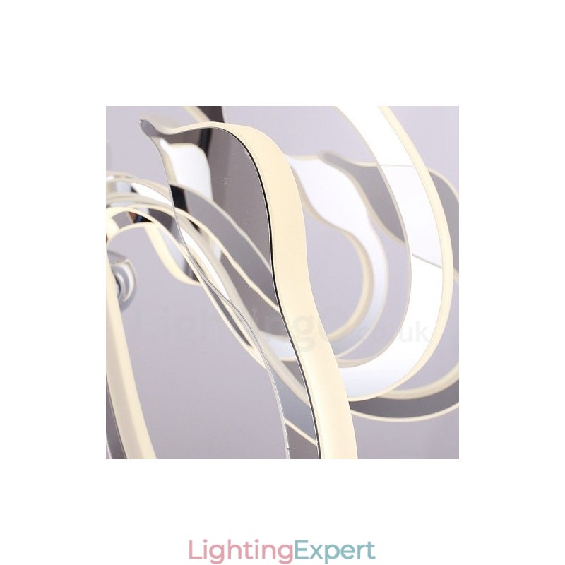 Dimmable Modern Contemporary 6 Light Steel Chandelier with Acrylic Shade
