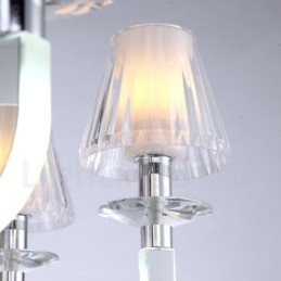 Dimmable Modern Contemporary 8 Light Crystal Chandelier with Glass Shade