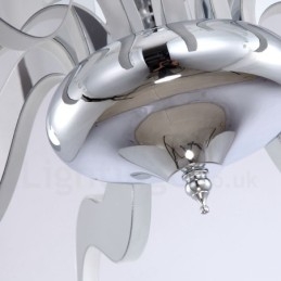 Dimmable Modern Contemporary 15 Light Steel Chandelier with Acrylic Shade