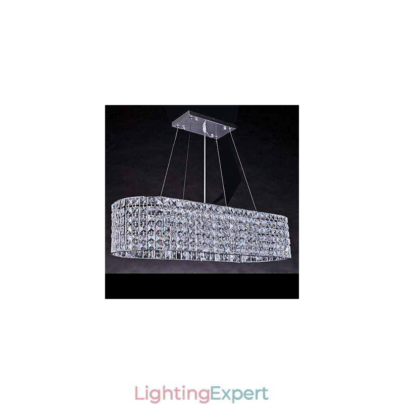 Modern Contemporary Chrome Crystal Chandelier