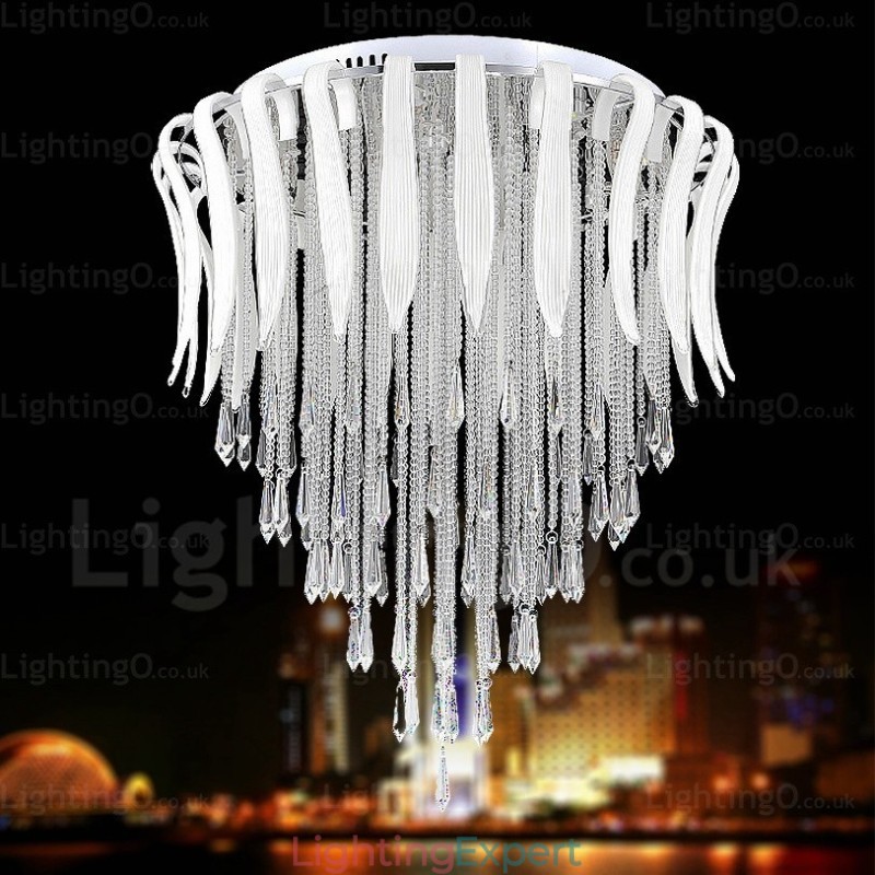 12 Light Modern Contemporary Ceiling Lights with Crystal Shade