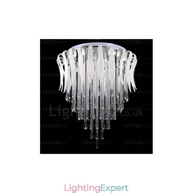 12 Light Modern Contemporary Ceiling Lights with Crystal Shade