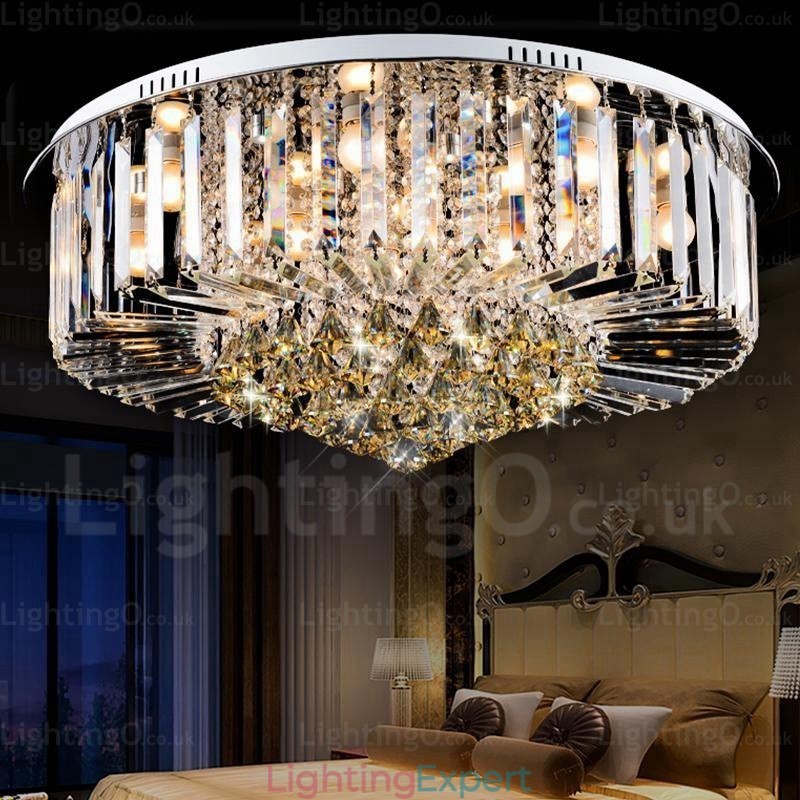 6 Light Modern Contemporary Ceiling Lights with Crystal Shade