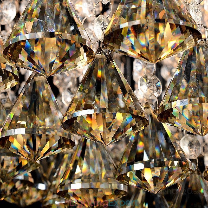 6 Light Modern Contemporary Ceiling Lights with Crystal Shade