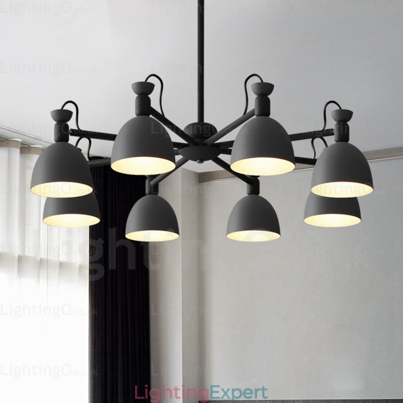 8 Light Nordic Chandelier with Aluminium Alloy Shade