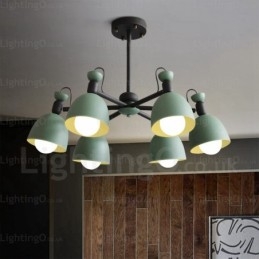 6 Light Nordic Chandelier with Aluminium Alloy Shade