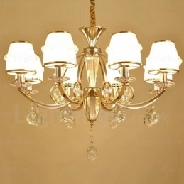 6 Light Nordic Chandelier with Glass Shade