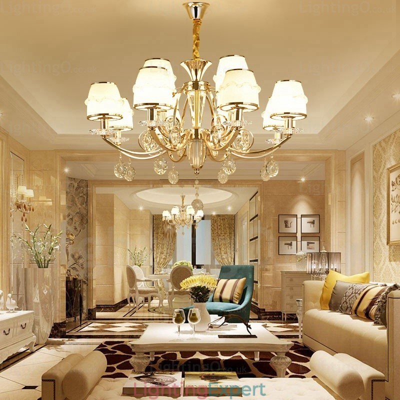 6 Light Nordic Chandelier with Glass Shade