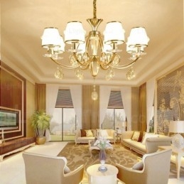 6 Light Nordic Chandelier with Glass Shade