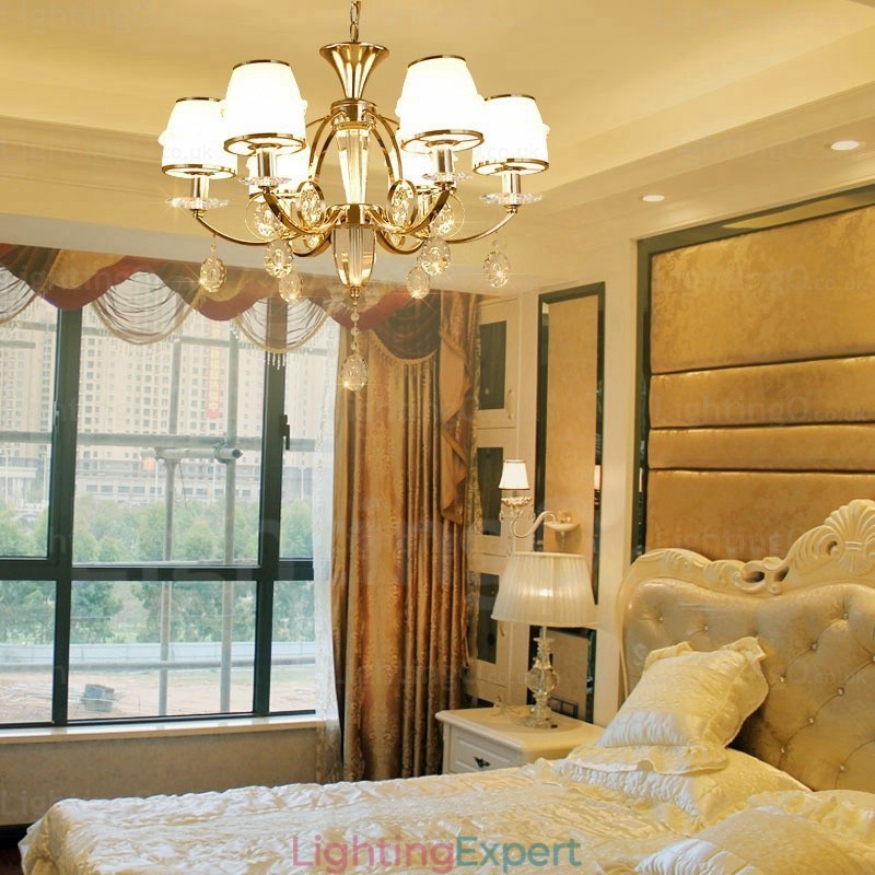 6 Light Nordic Chandelier with Glass Shade