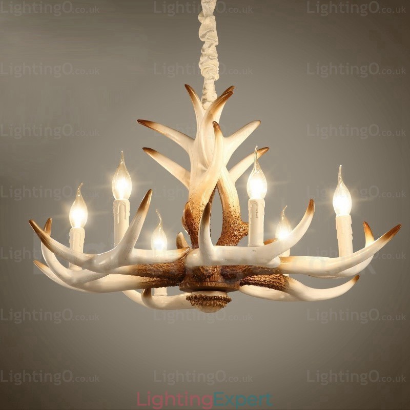 6 Light Vintage Retro Chandelier