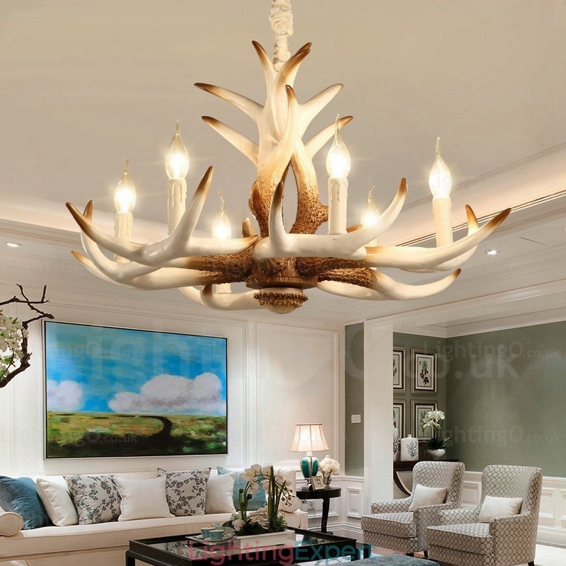 6 Light Vintage Retro Chandelier
