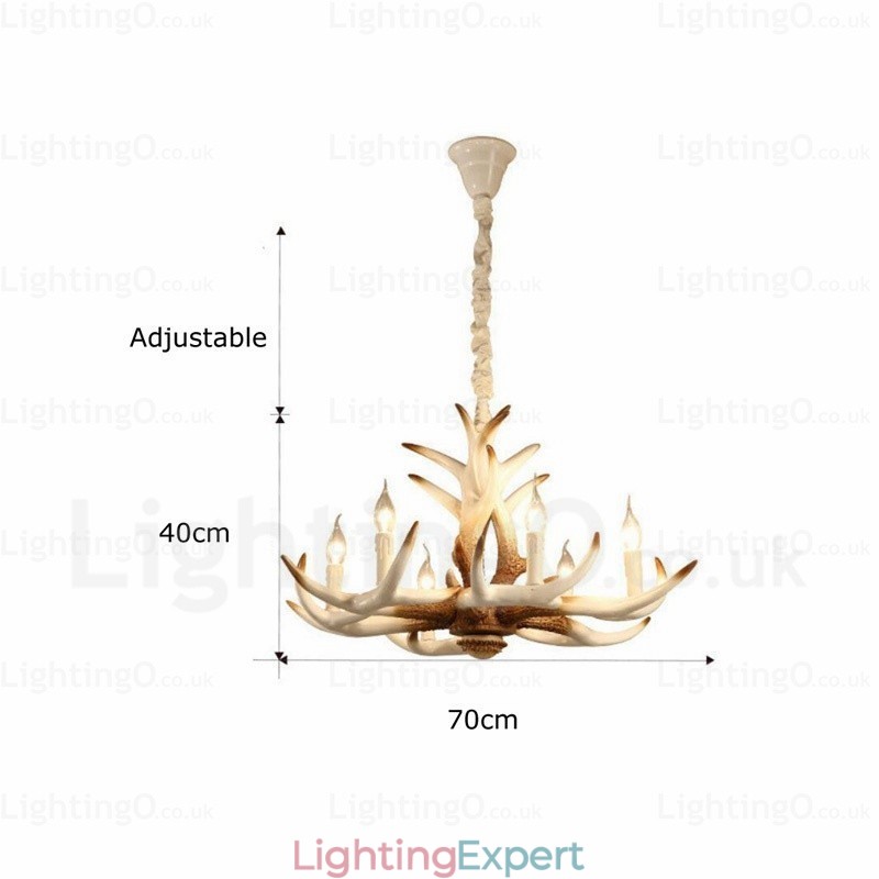 6 Light Vintage Retro Chandelier