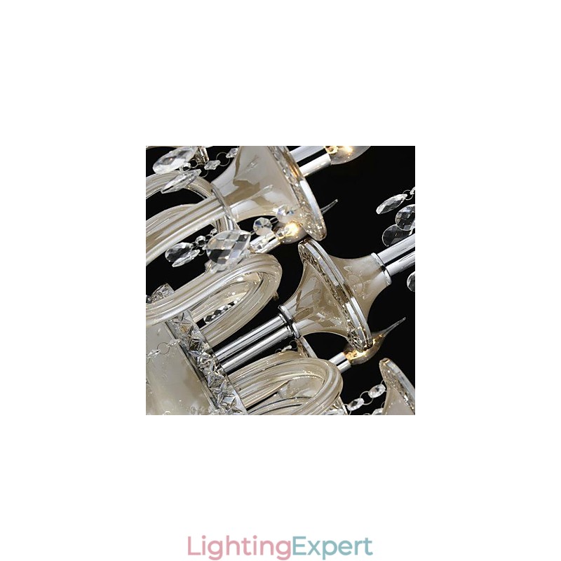8 Light The style of palace Glass Chandelier With Candle Bulb