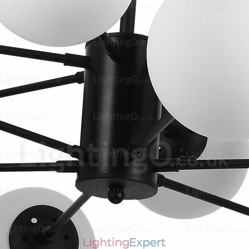 12 Light Nordic Chandelier with Glass Shade