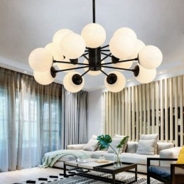 16 Light Nordic Chandelier with Glass Shade