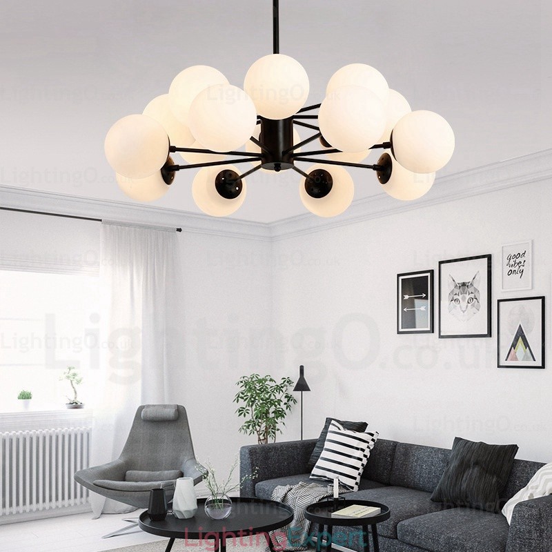 16 Light Nordic Chandelier with Glass Shade