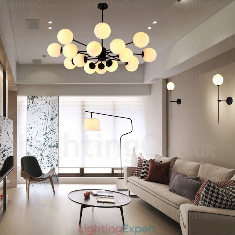 16 Light Nordic Chandelier with Glass Shade