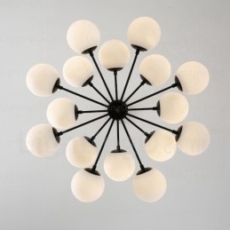 16 Light Nordic Chandelier with Glass Shade