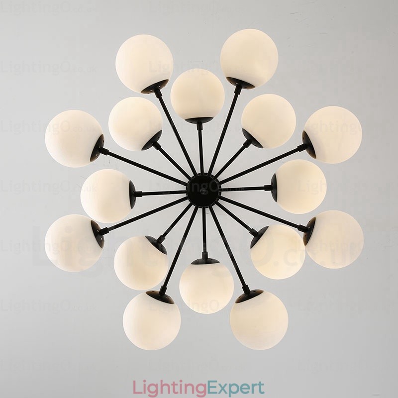 16 Light Nordic Chandelier with Glass Shade