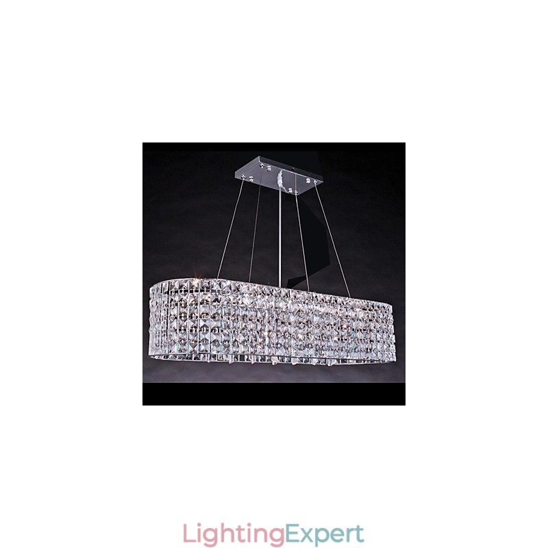 Modern Contemporary Chrome Crystal Chandelier