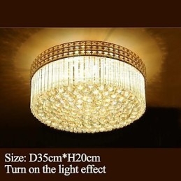 Modern Luxury Chandelier Crystal Absorb Dome Light Diameter 35CM Contains 3 Bulbs