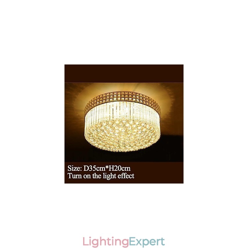 Modern Luxury Chandelier Crystal Absorb Dome Light Diameter 35CM Contains 3 Bulbs