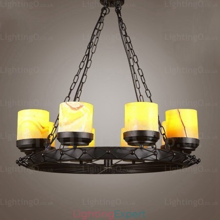 8 Light Country Rustic Vintage Retro Pendant Light with Glass Shade 8 Light Country Rustic Vintage Retro Pendant Light with Glass Shade