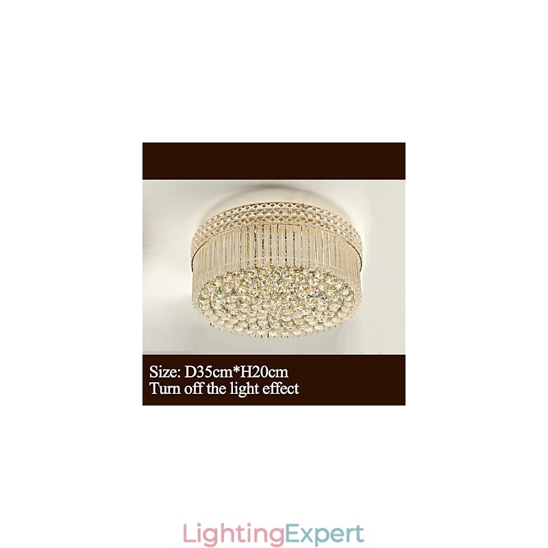 Modern Luxury Chandelier Crystal Absorb Dome Light Diameter 35CM Contains 3 Bulbs