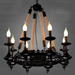8 Light Country Rustic Pendant Light