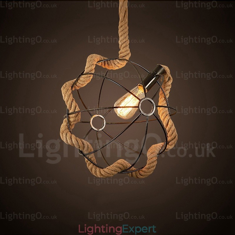 1 Light Country Rustic Vintage Retro Pendant Light