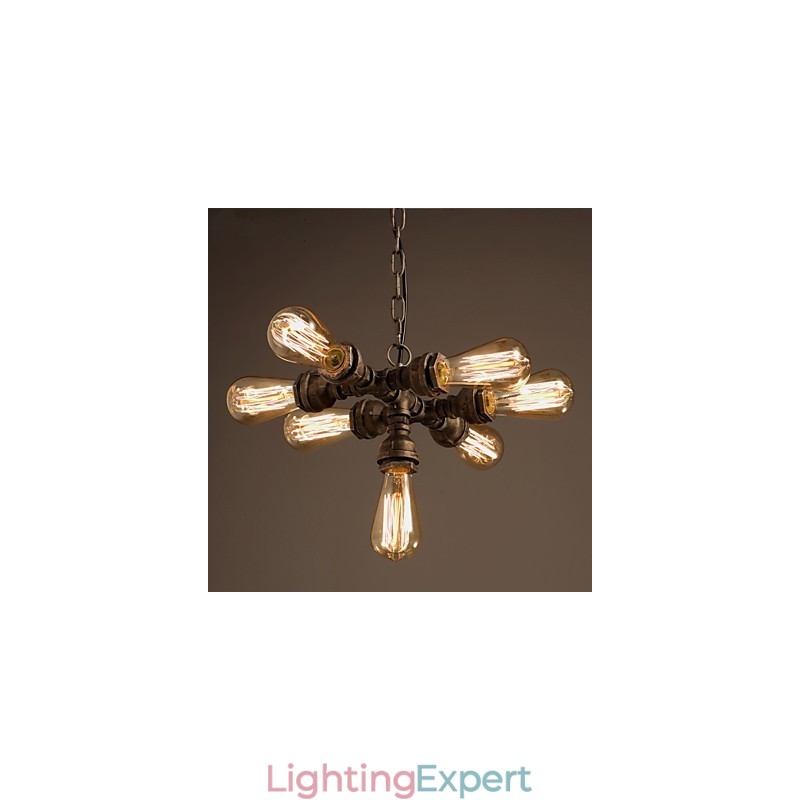 Rustic Lodge Vintage Electroplated Metal Chandelier