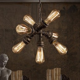 Rustic Lodge Vintage Electroplated Metal Chandelier