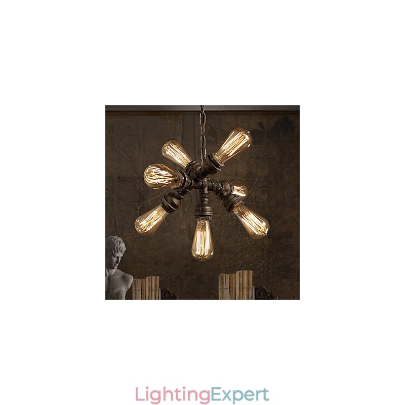 Rustic Lodge Vintage Electroplated Metal Chandelier