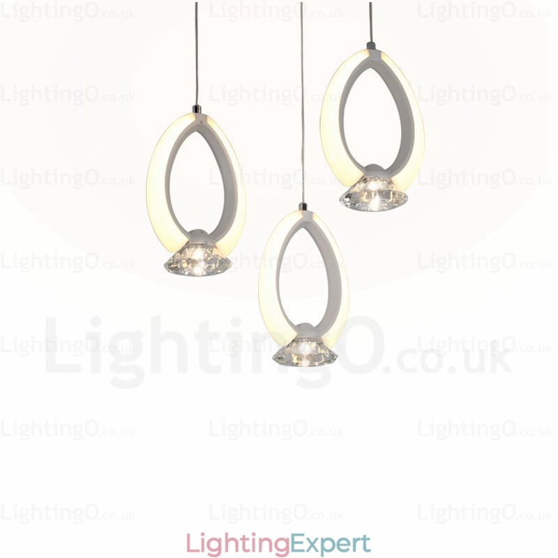 1 Light Modern Contemporary Pendant Light with Crystal Shade