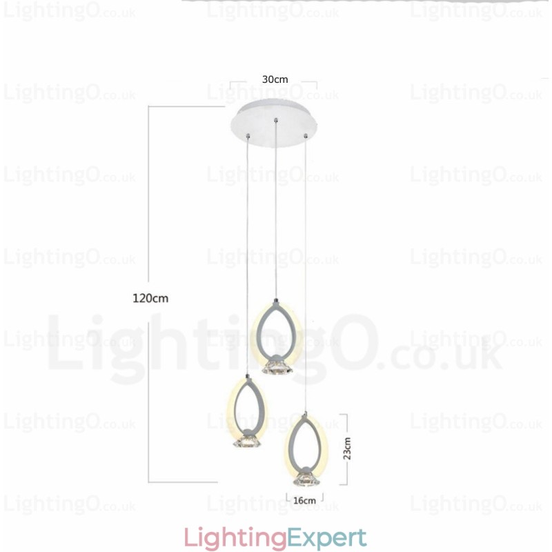 1 Light Modern Contemporary Pendant Light with Crystal Shade