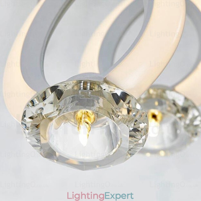 1 Light Modern Contemporary Pendant Light with Crystal Shade